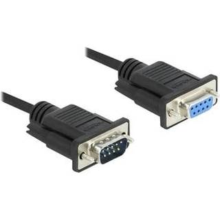 9pin D-Sub Seriel han/hun kabel - Sort - 0.5 m