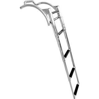 Foldbar badestige til gummibåd, 4 trin, teleskopisk 118.8 - 39.4 cm, 25.4 cm, til pontoner op til Ø50 cm