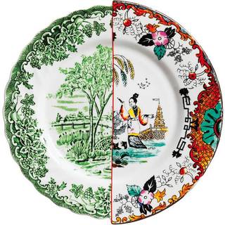 Seletti Tableware - 'Hybrid Ipazia' dinner plate in Multicolor Bone China Porcelain