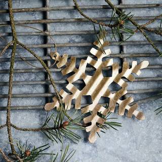 Tin plate snowflake, Guld