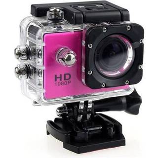 Vandtæt Sports Aktivitets Kamera. Med tilbehør. 1080/780p. Pink.