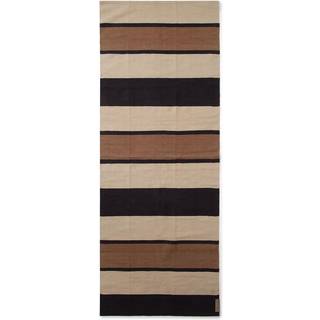 Lexington Striped Organic Cotton Tæppe /mørkegråt 170x240 Cm - Mønstrede tæpper Bomuld Beige - 12338007-2721-RG19