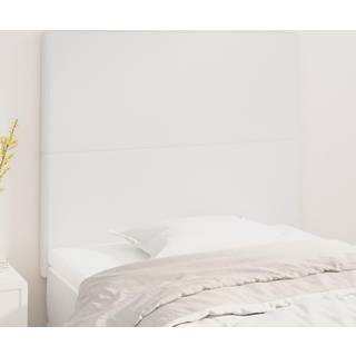 Sengegavle 80X5X78/88 Cm Kunstlæder Hvid - Høj / 80 cm
