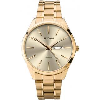 Sekonda Classic Quartz Gold Dial Gold PVD Stainless Steel Bracelet Men's Watch 1643