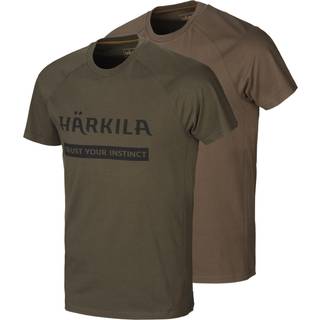Härkila Logo T-shirt 2-pack Willow Grøn/Slate Brun - Härkila