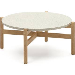 Rund have-sidebord Pola af terrazzo og eukalyptustræ