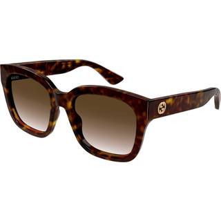 Gucci Kvinde GG1338S 003 Solbriller Plast Havana Brun Firkantet Skygge