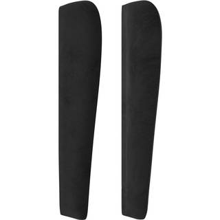 Sengegavl Med Kanter Fløjl - Sort / 93 x 23 x 118/128 cm