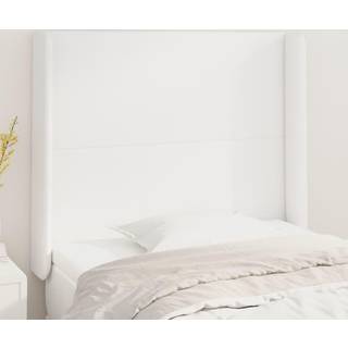 Sengegavl Med Kanter Kunstlæder - Hvid / 83 x 16 x 118/128 cm