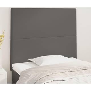 Sengegavle 80X5X78/88 Cm Kunstlæder Grå - Høj / 100 cm