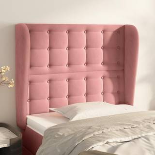 sengegavl med kanter 83x23x118/128 cm fløjl pink