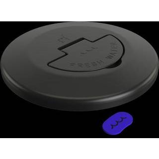 Låg til dæksgennemføring septik Roca Deck Filler Cover, ISO 8099 / 4596 / 11192 / 9093-1, 1 1/2" gevind, sorteloxeret rustfrit stål AISI 316