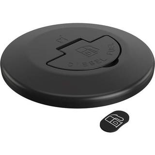 Låg til dæksgennemføring diesel Roca Deck Filler Cover, ISO 8099 / 4596 / 11192 / 9093-1, 1 1/2" gevind, sorteloxeret rustfrit stål AISI 316