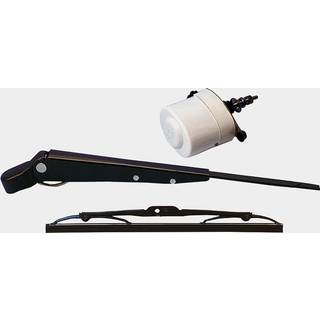 Komplet viskersæt Roca Windscreen W5 Wiper Motor, 12 V, hvid/sortlakeret + viskerarm 474 - 612 mm (18.7" - 24") + viskerblad 280 mm (11")