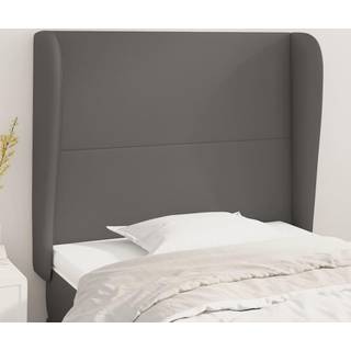 Sengegavl Med Kanter Kunstlæder - Grå / 93 x 23 x 118/128 cm