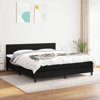 kontinentalseng med madras 160x200 cm stof sort