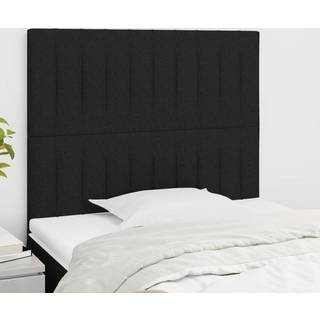 Sengegavle 80X5X78/88 Cm Stof Sort - Høj / 90 cm