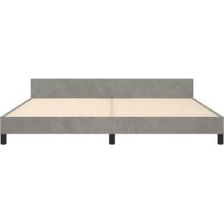 Sengeramme Uden Madras Fløjl Mørkegrå - knapper / 200 x 200 cm