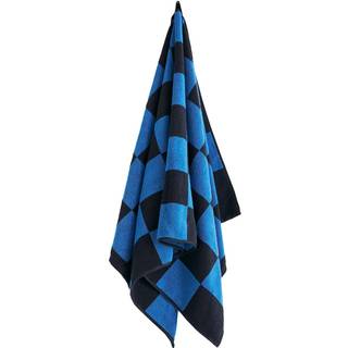 HAY - Check badehåndklæde / Cobalt blue - Håndklæder og badehåndklæder