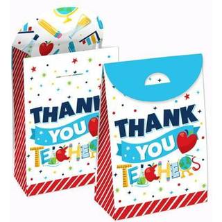 Stor prik af lykke tak l?rere - l?rerens v?rds?ttelsesgaveposer - fest goodie bokse - s?t af 12