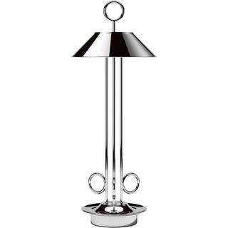 Genopladelig LED-bordlampe Nudiderot, krom, aluminium, IP54, dæmpbar