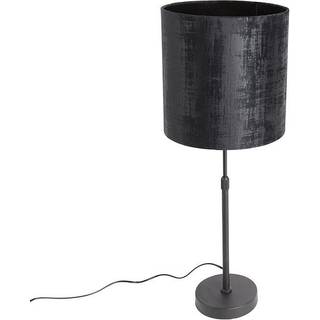 Bordlampe sort fløjlsskærm sort 25 cm justerbar - Parte