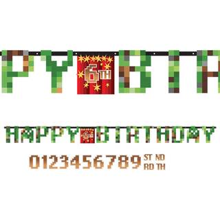 Minecraft TNT Happy Birthday banner - 1 stk.
