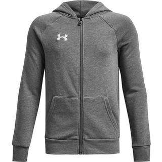 Under Armour Rival Fleece Boys' Full-Zip Hoodie Castlerock Light Heather / White YXL (160 - 170 cm)