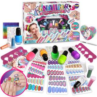 Toy Unicorn Nail Art til pige 7-12 Funkidz Størrelse 17.91WX12.4L Ultimate Lamour Peelable Nail Polic Kit til børn Fingernegle Set Party Gifts