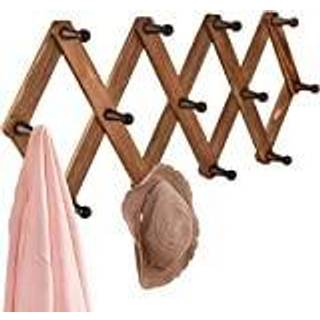 Homode Vintage Wood Expandable Peg Rack- Multi-purpose harmonika V?gb?jler med 13 kroge til hatte frakke krus t?rkl?de smykkeopbevaring