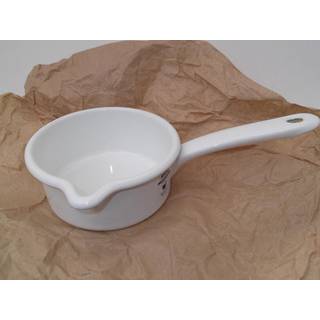 Riess Classic Weiß Stielkasserolle 14 cm / 0,75 L - Emaille