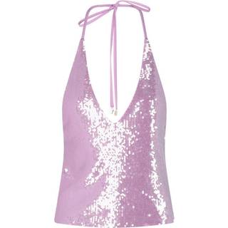 Rotate Sequined halterneck top - purple - M