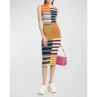 Marni Striped wool midi dress - multicoloured - M