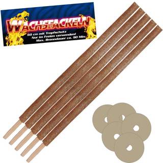 Wachsfackeln 60cm 5er Beutel