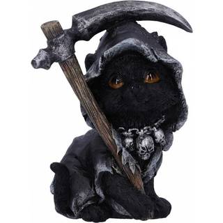 Schwarze Hexenkatze mit Sense 10,2cm