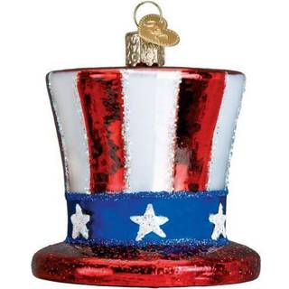 Old World Christmas Glass Blown Ornament onkel Sam's Hat (36206)