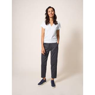 White Stuff 100% Bomuld Nelly Notch Neck T-shirtEU 42 (UK 14)