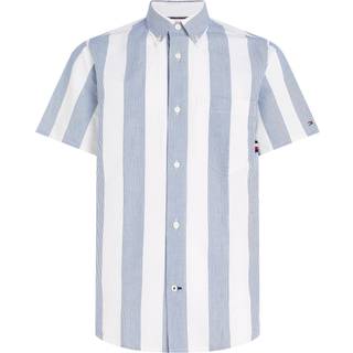 Tommy Hilfiger Herren Kurzarmhemd blau gestreift