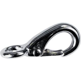 Karabinhage med øje, forniklet messing, Ø21 mm, 97 mm