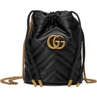 Gucci GG Marmont Mini leather bucket bag - black - One Size
