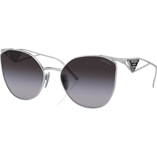 Prada Kvinde PR 50ZS 1BC09S Solbriller Metal Sølv Grå Geometrisk Normal Skygge - Sølv