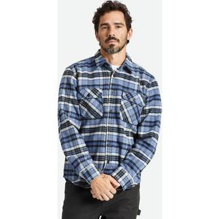 Brixton Bowery Langærmet Flannel Skjorte Blå / Grå - M