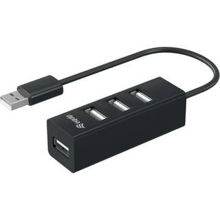 USB-Hub USB 2.0 St -> 4x USB Bu 0.15cm 480Mbps schwarz
