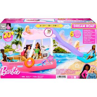 BarbieDream Boatlegesæt - båd med pool, rutsjebane og 20+ tilbehør