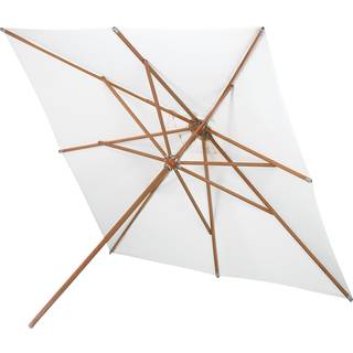 Skagerak messina parasol 3x3m meranti stok med natur dug ø4,8x270cm