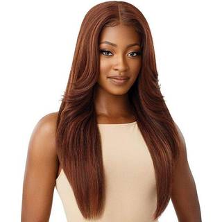 Oute syntetisk forudplukket HD gennemsigtig blonder foran parykk-kimora (2 mørkebrun)