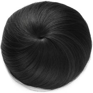 Onedor Synthetic Fiber Hair Extension Chignon Donut Bun Wig H?rstykke (1B - Off Black)