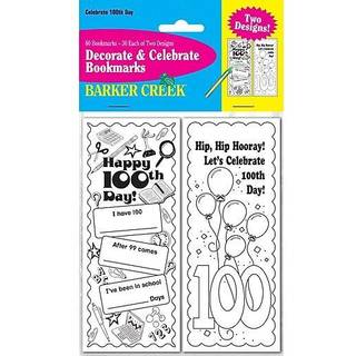 Barker Creek Bookmark Duets Color Me 100th Day 2 Designs voksen farvel?gning stil fejrer 100. dag med disse sjove bogm?rker 60 bogm?rker 30 hver