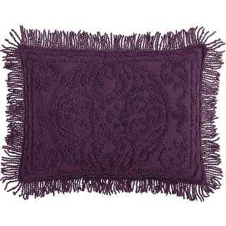 Beatrice Home Fashions Medallion Chenille Standard Sham Aubergine