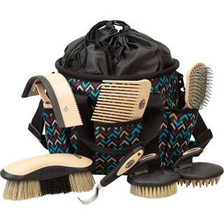 Weaver Leather Horse Grooming Kit 7-Piece Horse Brush Set med arrangør Tote Bag Equine Care Horse Tack Room Equipment Grooming Horse Supplies